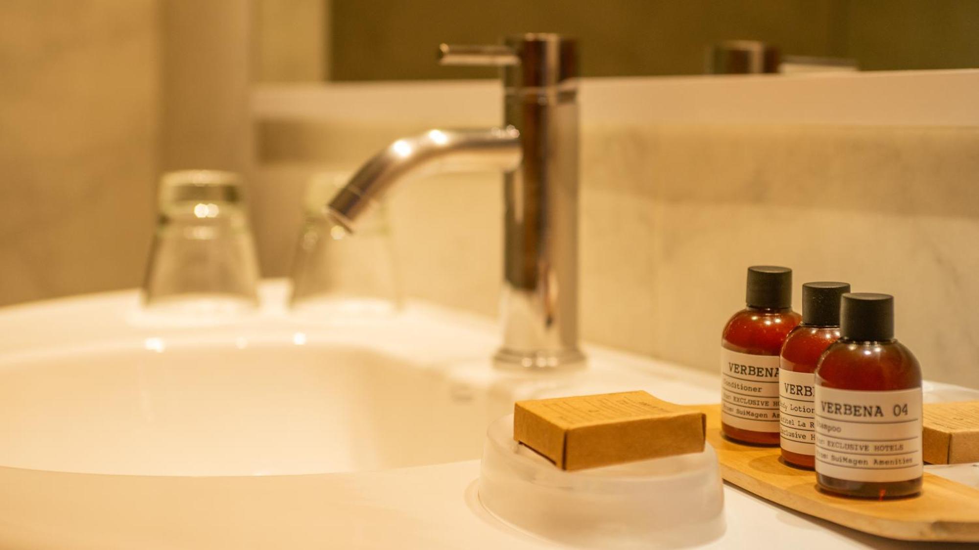 فندق أجنحة وسبا ألما ديل لاغو سان كارلوس دي باريلوتشي المظهر الخارجي الصورة A bathroom in a hotel